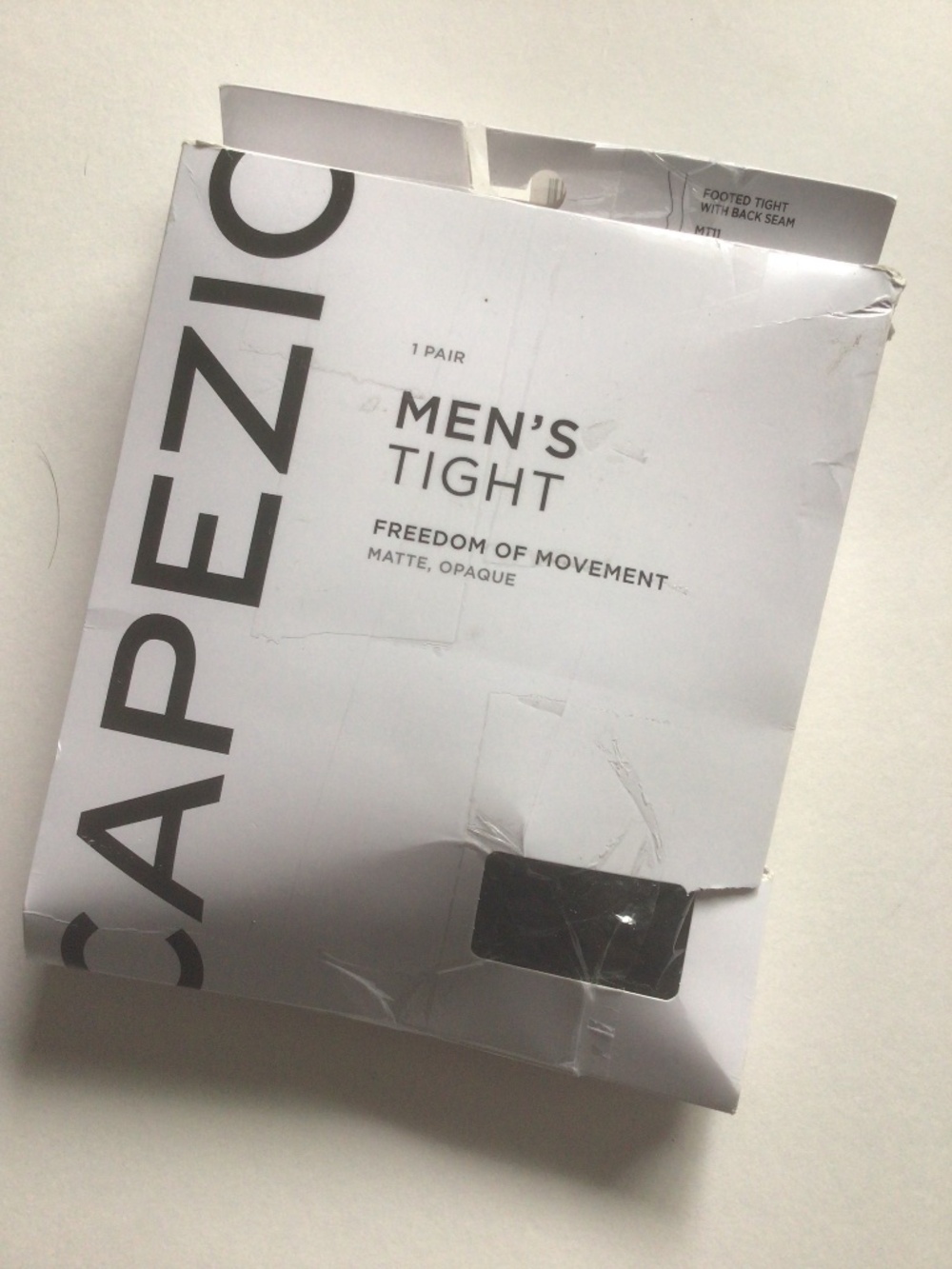 NWT Capezio Men's Knit Footed Tights With Black Seams Size Medium